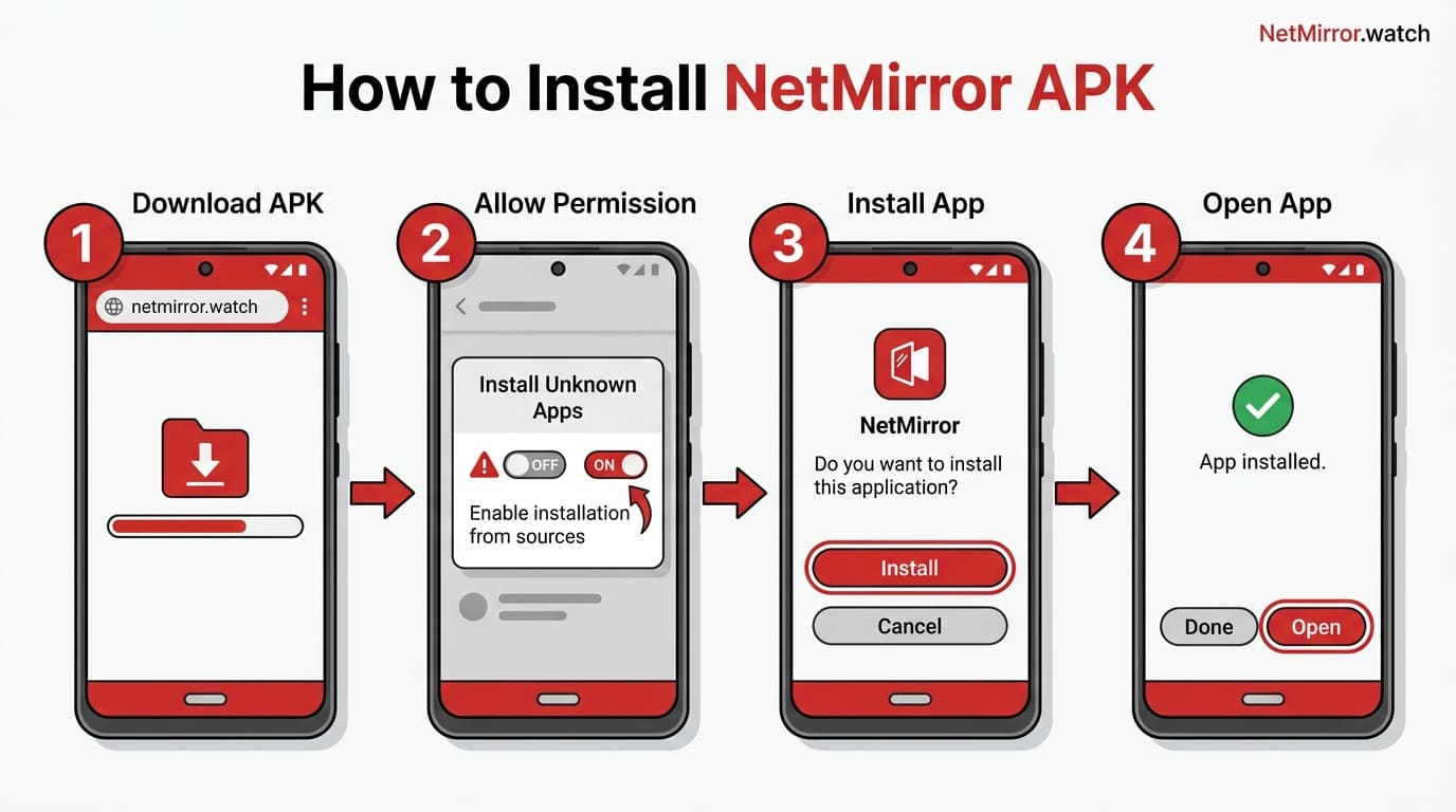 How to install NetMirror APK on Android after download